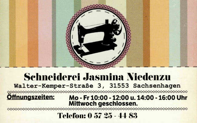 Schneiderein Jasmina Niedenzu in Sachsenhagen